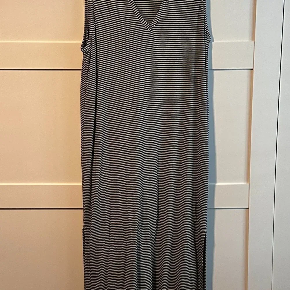 Rag & Bone Michal Stripe Muscle Tank Midi Dress- Size Large - Picture 2 of 5